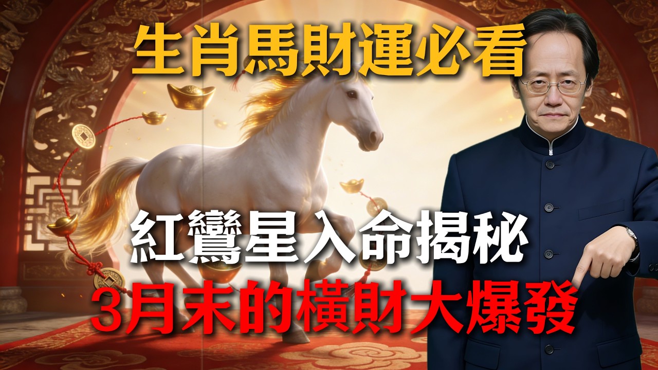 恭喜生肖馬！2026年3月末「紅鸞」入命，這8天是橫財關鍵，抓緊否則全年財運平平！#倪海廈 #命理 #生肖 #運勢