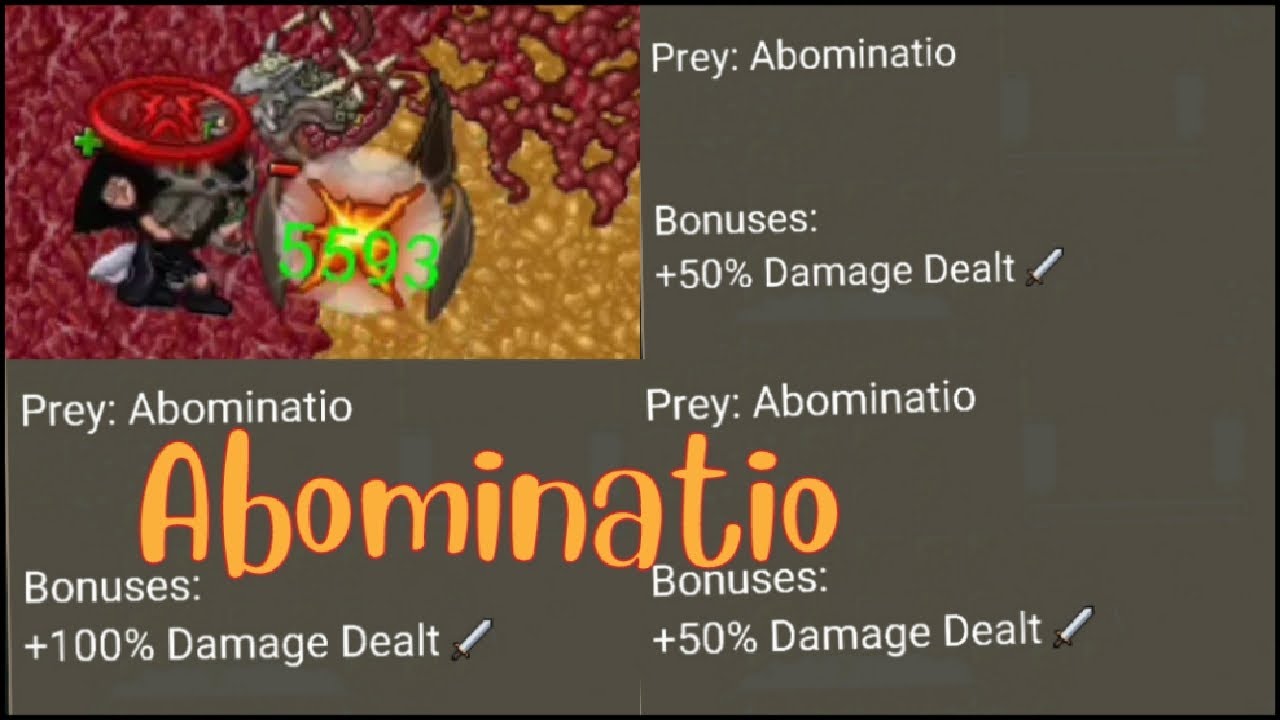 #tibiame - Hunt Abominatio ~200%~ DMG-PREY!!! Skill/Spell mod! 2x ! WAR . Poland arm w32