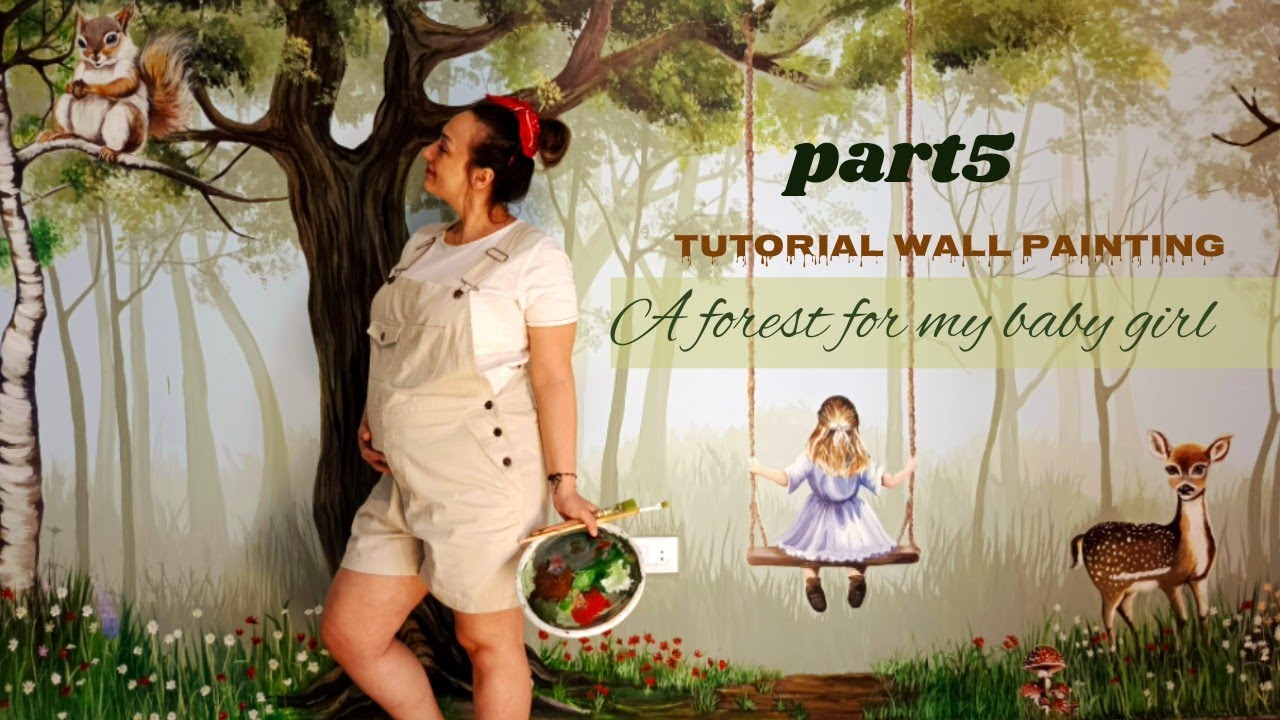 Tutorial painting (forest) I made for my baby girl room, part 5