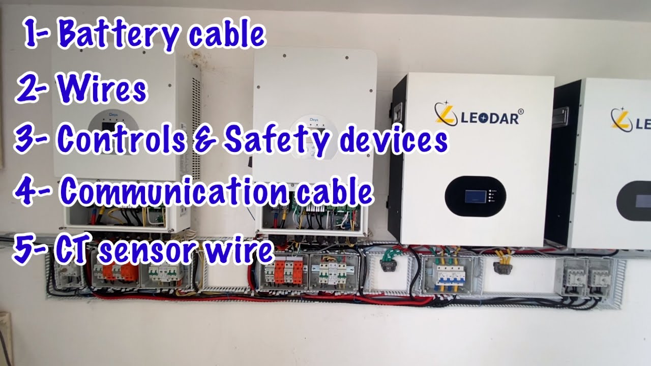 Wires, cables, safety devices and controls for 16kw DEYE parallel function solar power set up!
