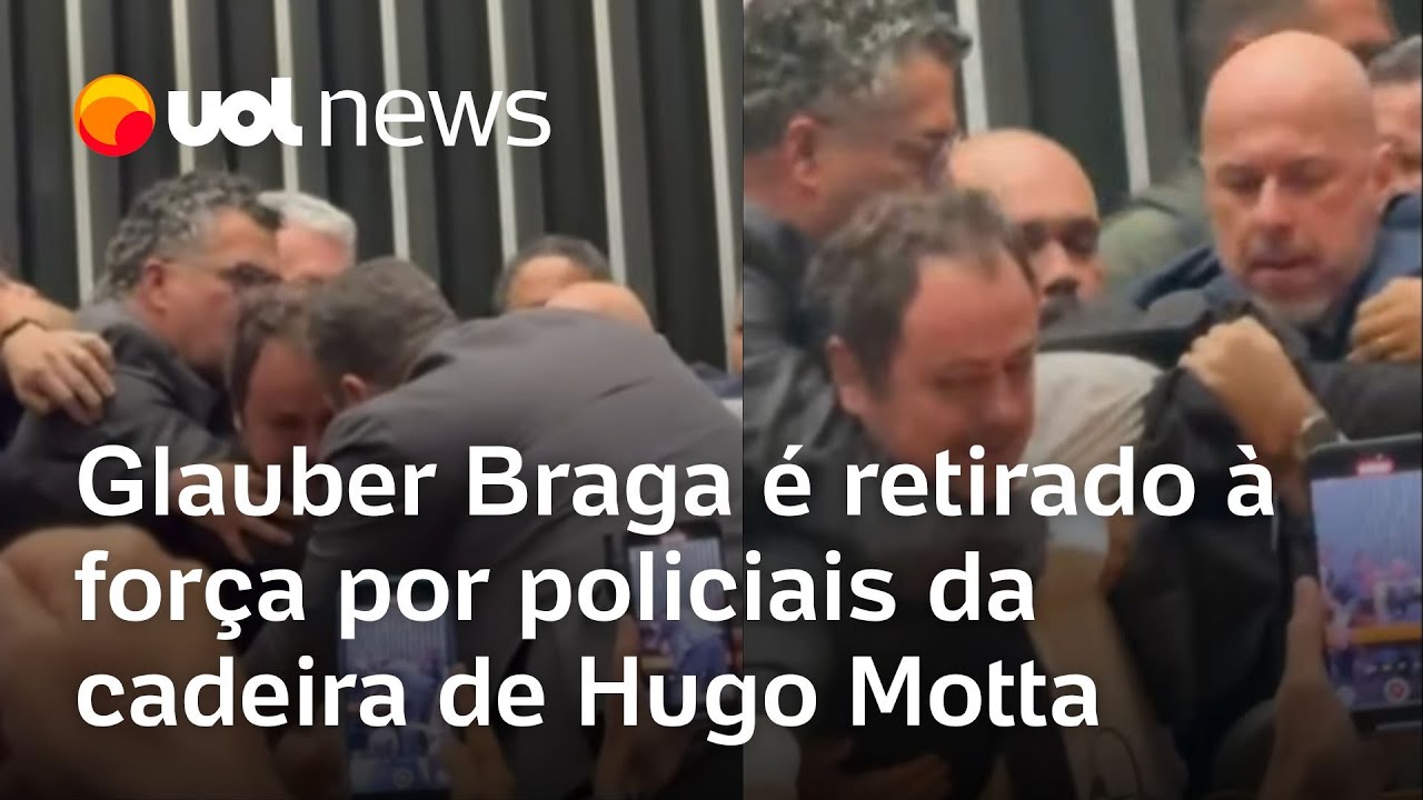 Glauber Braga é retirado à força após ocupar cadeira de Motta na presidência da Câmara; veja momento