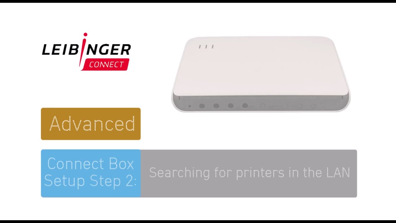 Connect Box Setup - Step 2: Searching for printers in the LAN