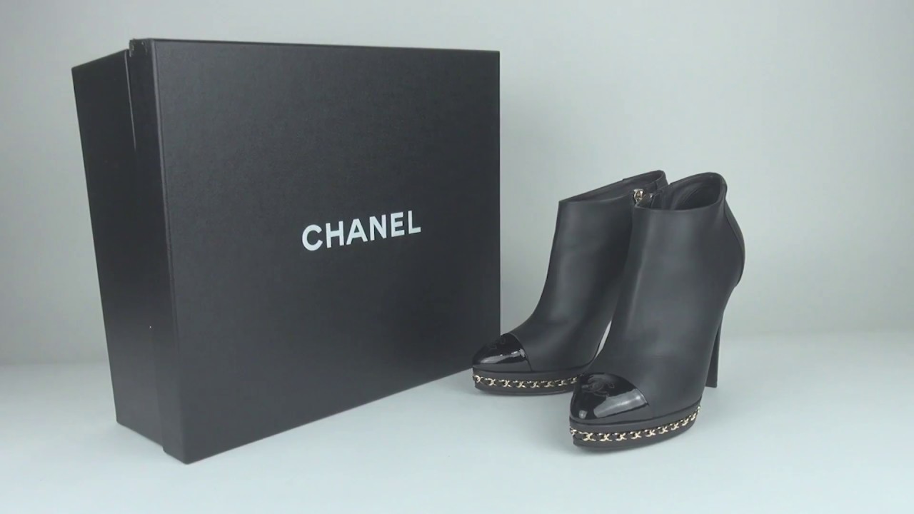 CHANEL Lambskin Platform Chain Ankle Boots High End VIDEO VISUALIZER