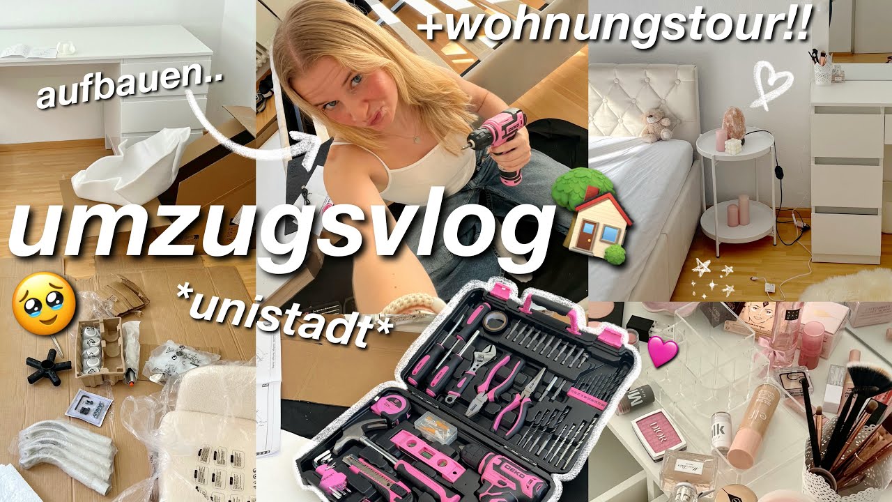 UMZUGSVLOG🥹*part 1*🏡 +wohnungstour!💞möbel aufbauen👀