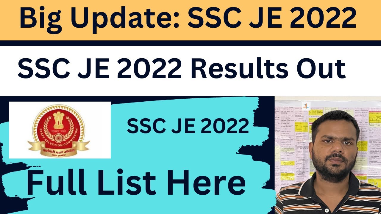 Big Update : SSC JE 2022 Result Out |