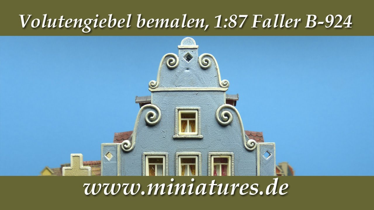 Volutengiebel bemalen, Altstadtblock, 1:87 Faller B-924