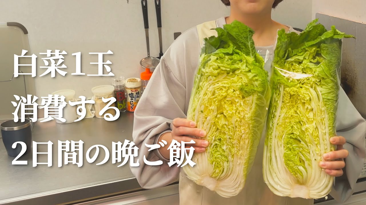 白菜1玉使い切る2日間の晩ご飯【家族3人分】