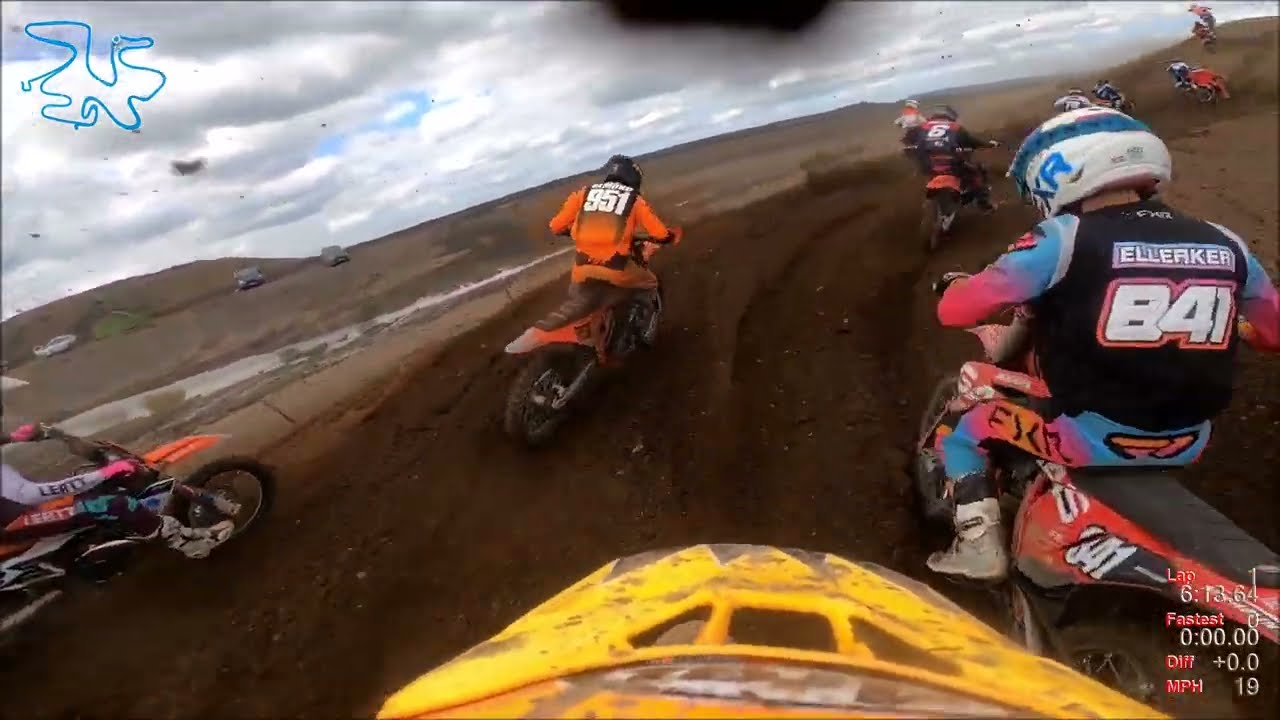 Bridgestone British Master MX, Round 3 at Monster Mountain, 125cc Race 2, Crashed out for DNF.