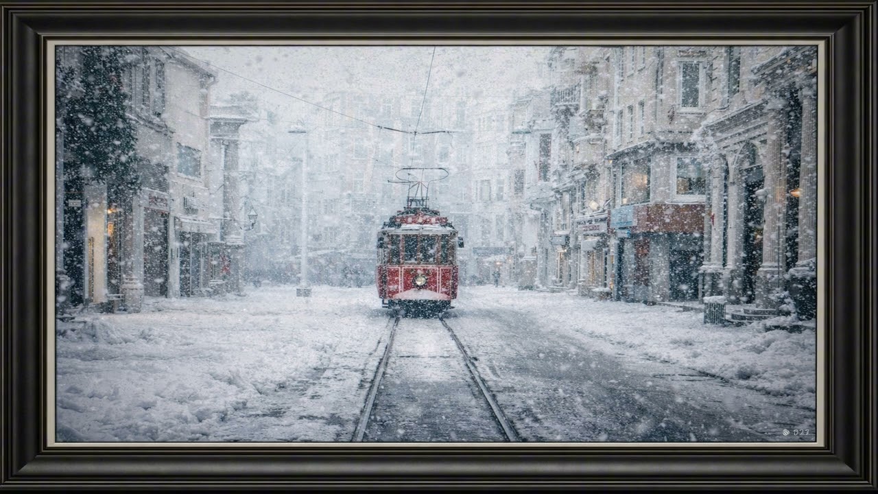 Winter Serenity ❄️ Taksim Istanbul | Silent Framed TV Art 4K | 3 Hours