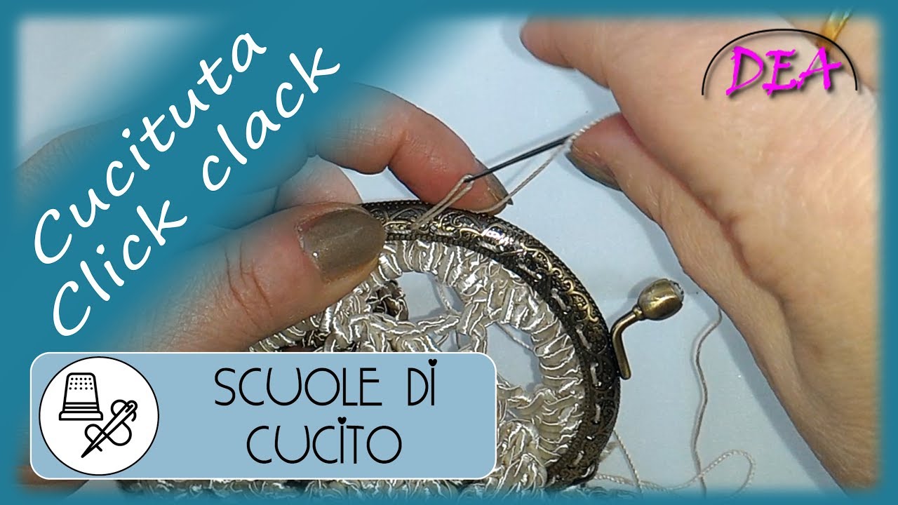 T.5°- Cucitura-montaggio clic-clac. Doppio giro punti cucitura clic-clac.
