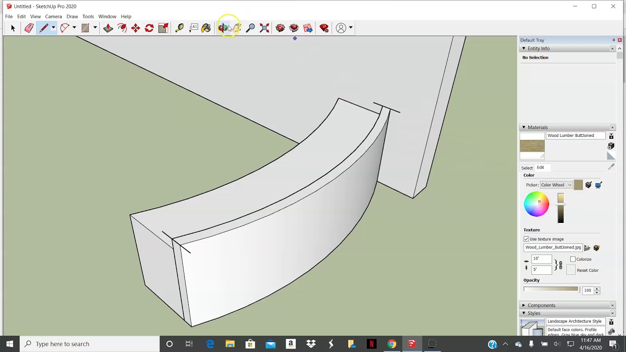 Creating Curved Bar Areas in Sketchup