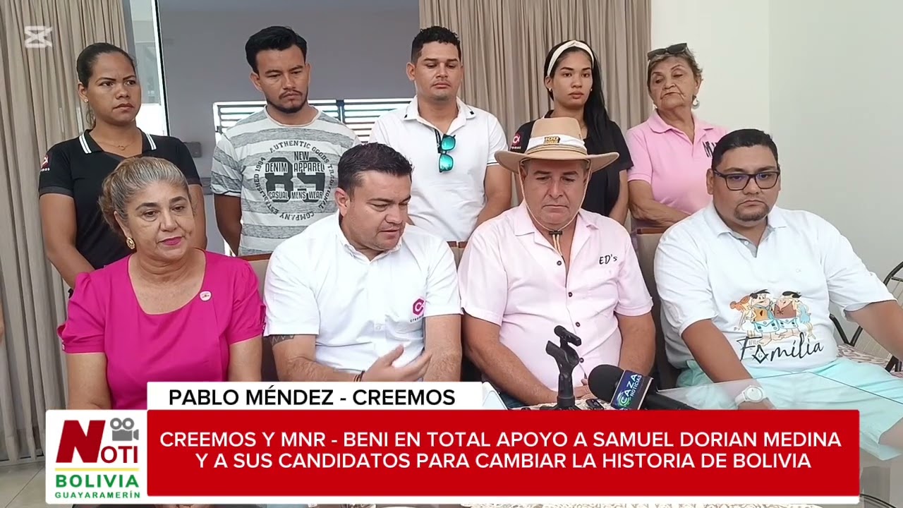 CREEMOS Y MNR - BENI EN TOTAL APOYO A SAMUEL DORIAN MEDINA Y A SUS CANDIDATOS