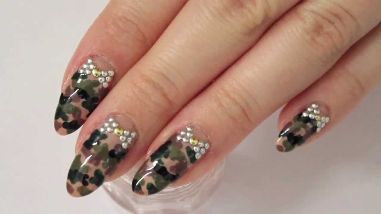 Camouflage Mani Stiletto Nails