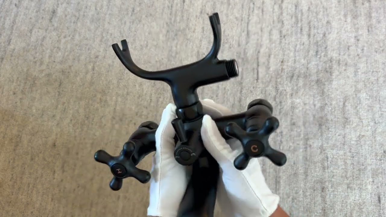 Elegant Black Clawfoot Tub Faucet Kit with Handheld Shower