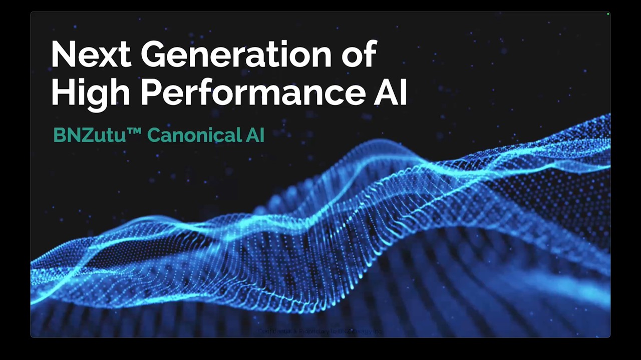 Next Generation of High Performance AI:  BNZutu&trade; Canonical AI