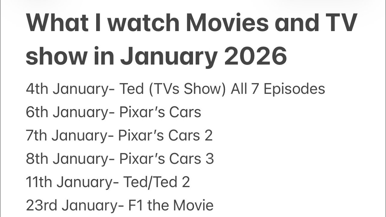 What I Watch Movies and TVs Show on January 2026 