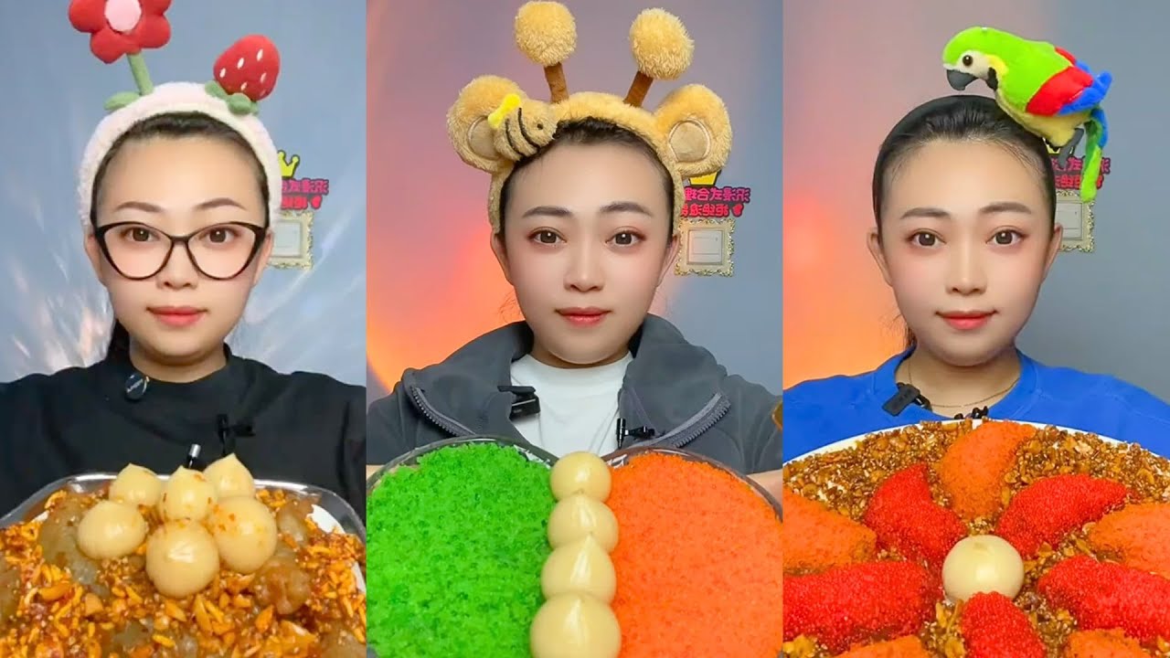 Extreme Colorful Snack ASMR Mukbang | Spicy Crunchy Egg Mix & Chinese Eating Sounds 