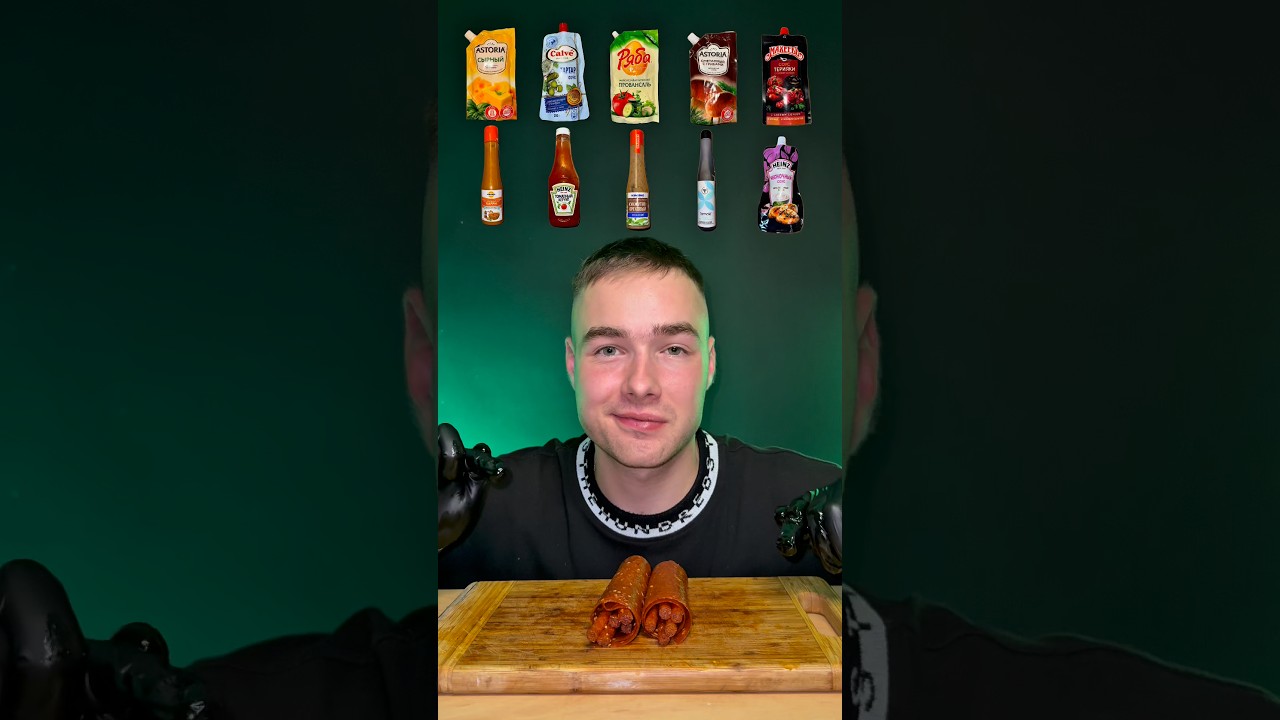 Латяо с разными соусами😝 #mukbang #latiao #латяо #соевоемясо #sauces #соусы