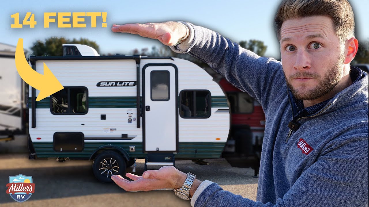 Этот крошечный трейлер просто потрясающий! | Полный обзор трейлера Sunset Park SunLite 14FD 2026 ...
