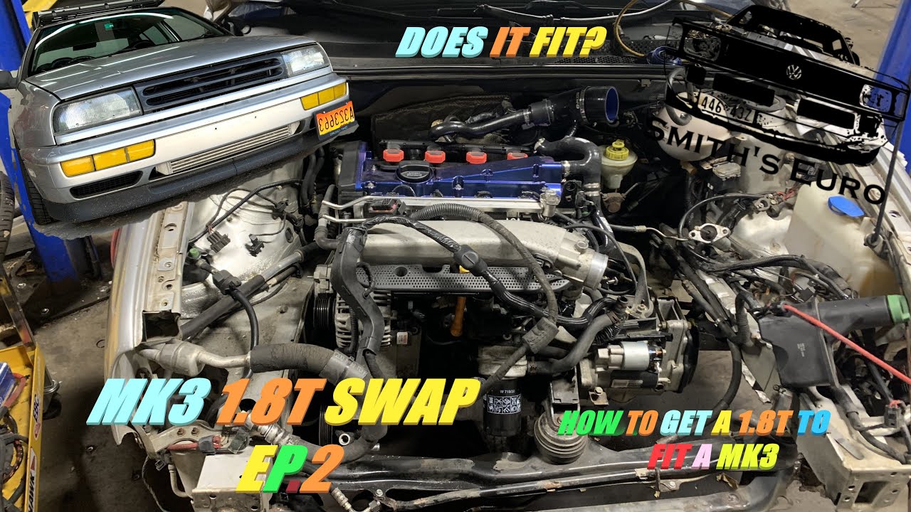 MK3 JETTA 1.8t engine swap part 2 ENGINE and TRANS INSTALL