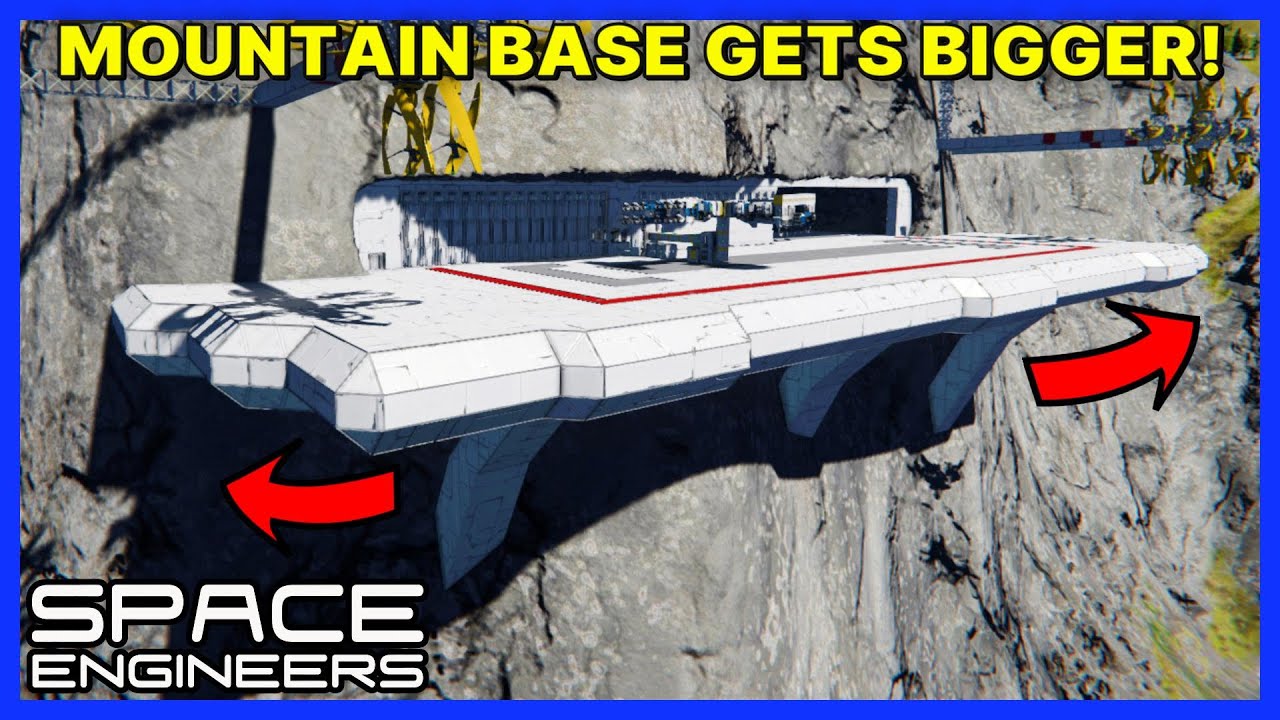 MOUNTAIN BASE gets BIGGER! - Vanilla SPACE ENGINEERS Survival - Ep 19