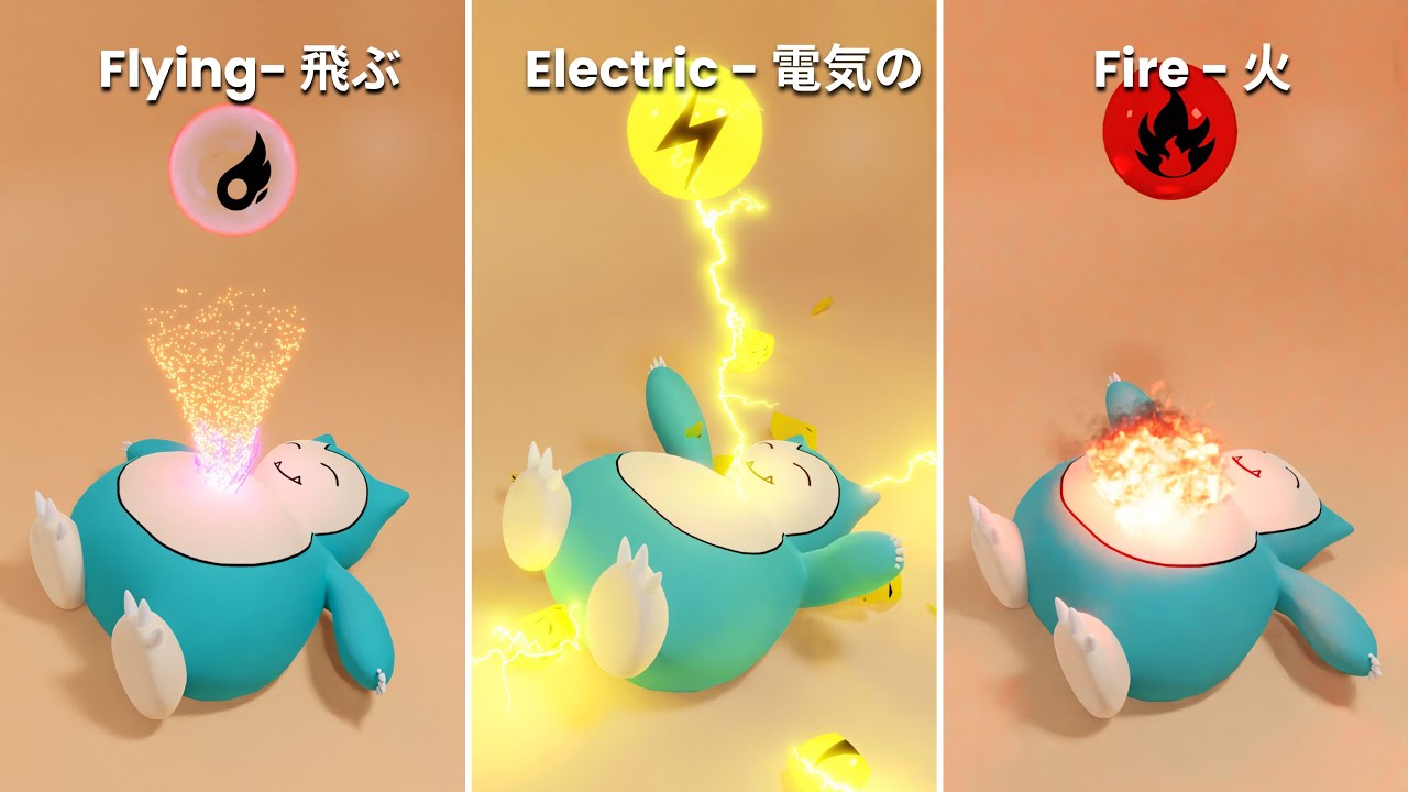 Pokémon Energy vs Snorlax | Satisfying 3D Physics Simulation