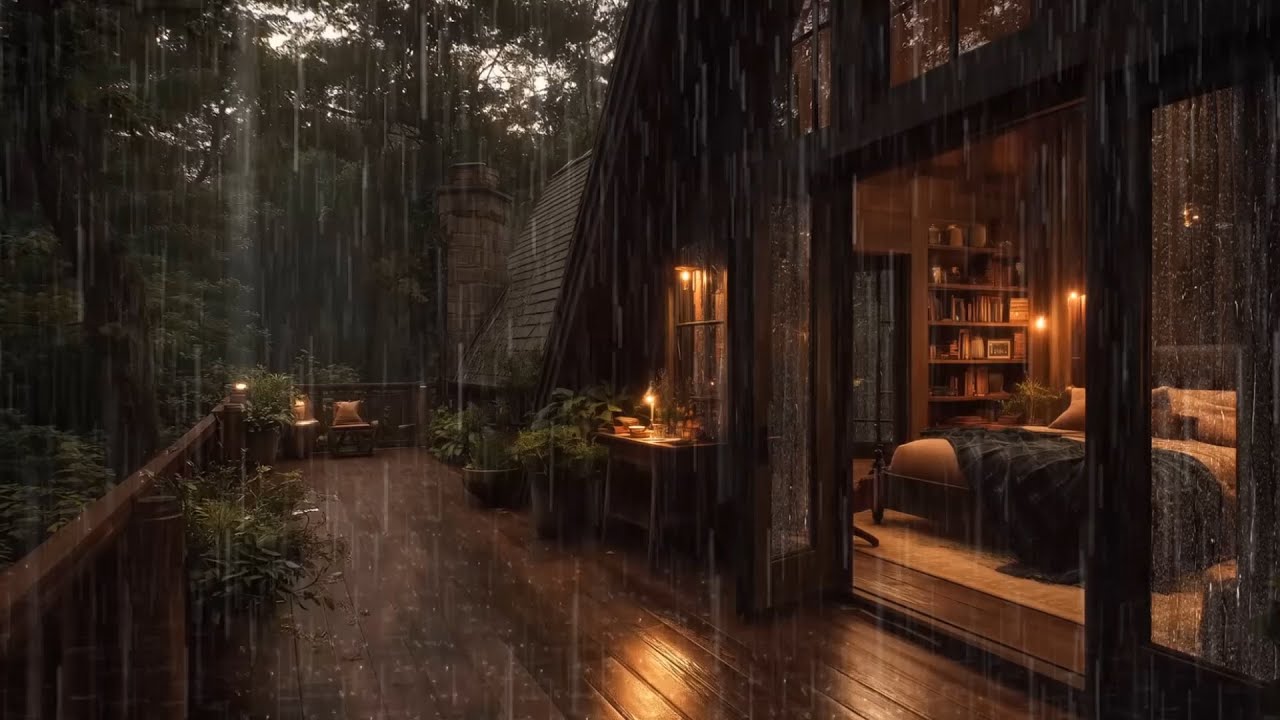 Forest Cabin Surrounded by Rain 🌧 | Relaxing Rain Sounds for Deep Sleep