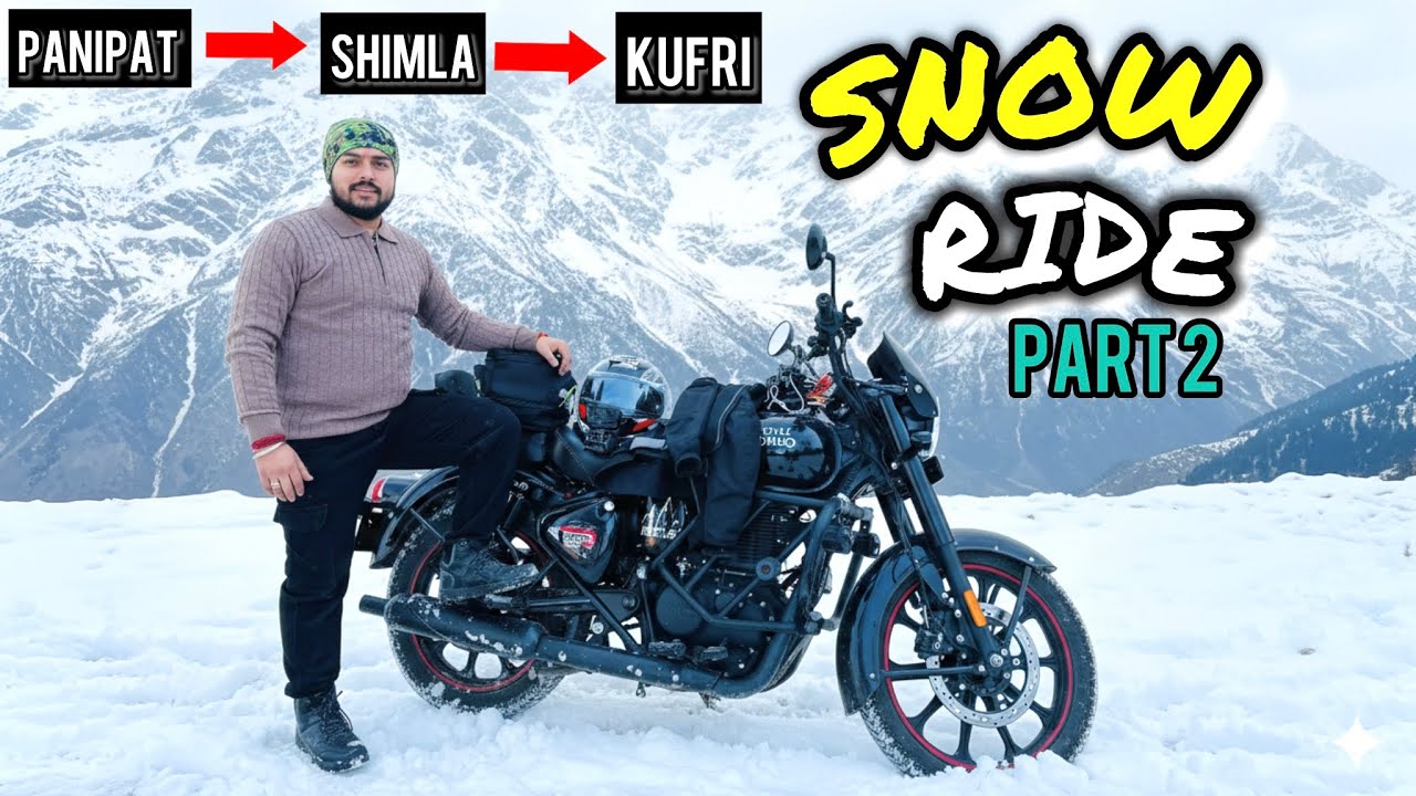 Extreme Winter Snow Ride🏔️🏍️|Shimla To Kufri| Heavy Snowfall ride | Riding in HeavySnow