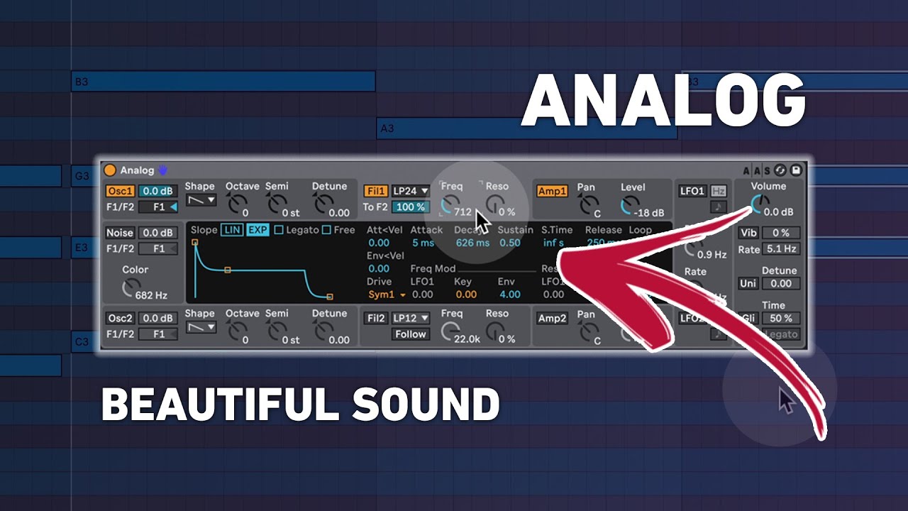 Ableton ANALOG | Beautiful Pad, Lead, Bass Sound in under 4 Minutes!