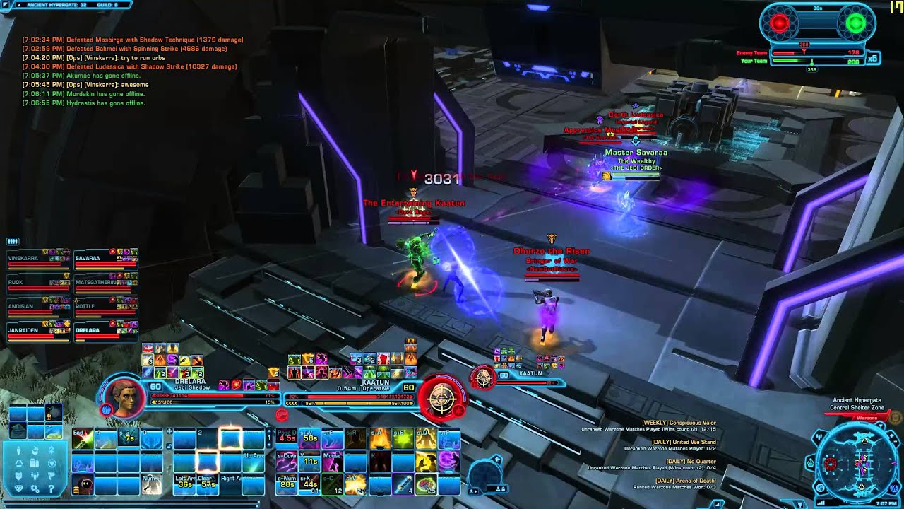 SWTOR PvP - Infiltration Shadow - Ancient Hypegates (8/10/2015)