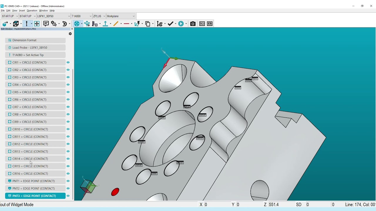 PC-DMIS 2021.1 – Paste with Pattern