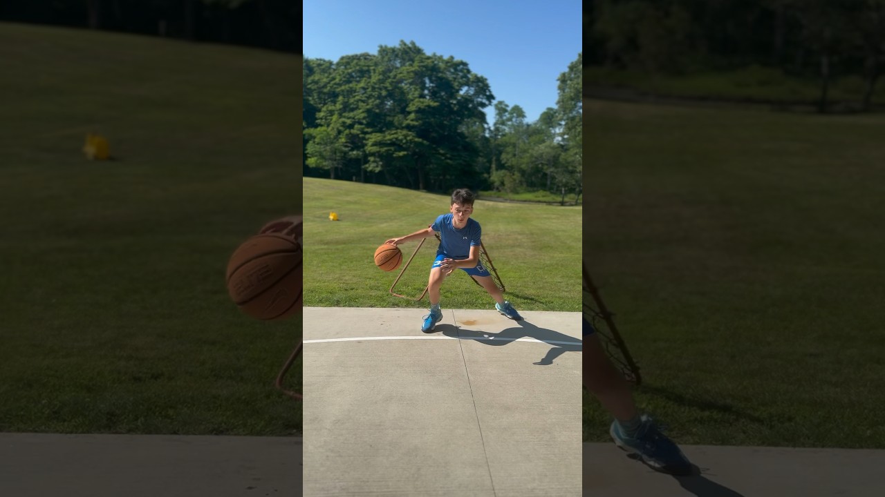 Over and over! Delay Between into a speed stop, behind the back, into a backward tween #basketball