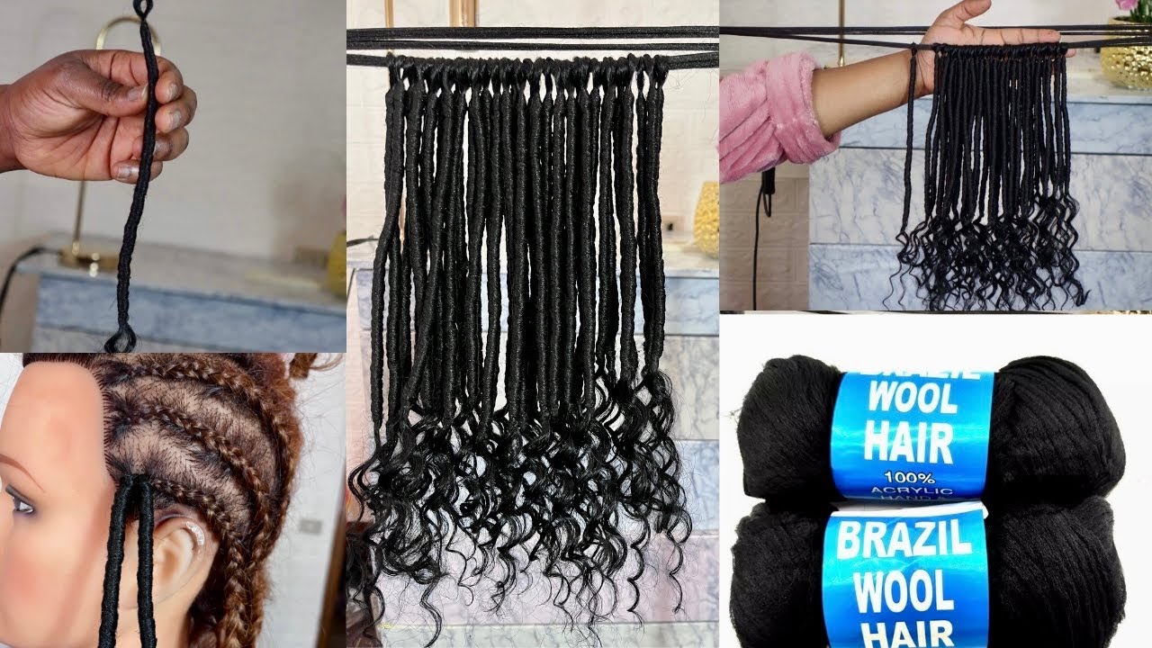 HOW TO DIY CROCHET FAUX LOCS WITH CURLY END / USING BRAZILIAN WOOL