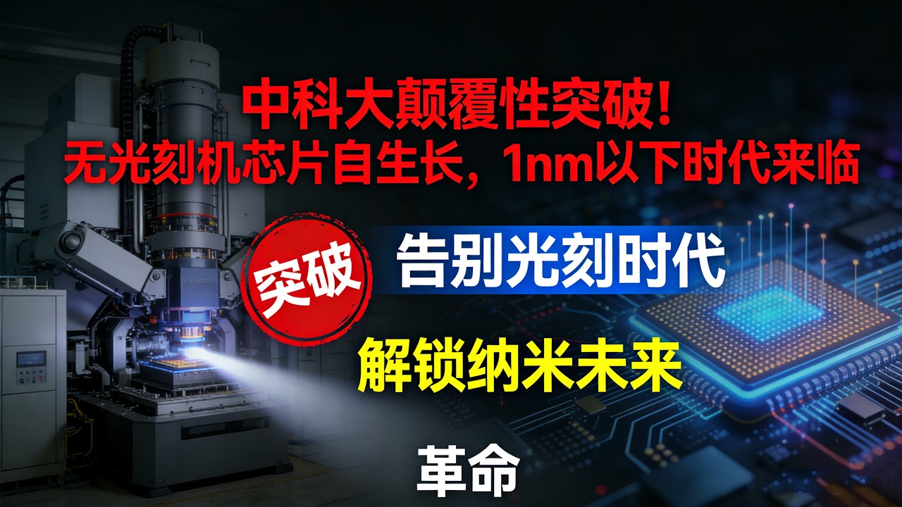 中科大颠覆性突破！无光刻机芯片自生长，1nm以下时代来临#中科大芯片突破#无光刻机时代#国产半导体崛起#1nm芯片技术#半导体行业热点#芯片制造新范式#技术封锁破局#中国科技突破