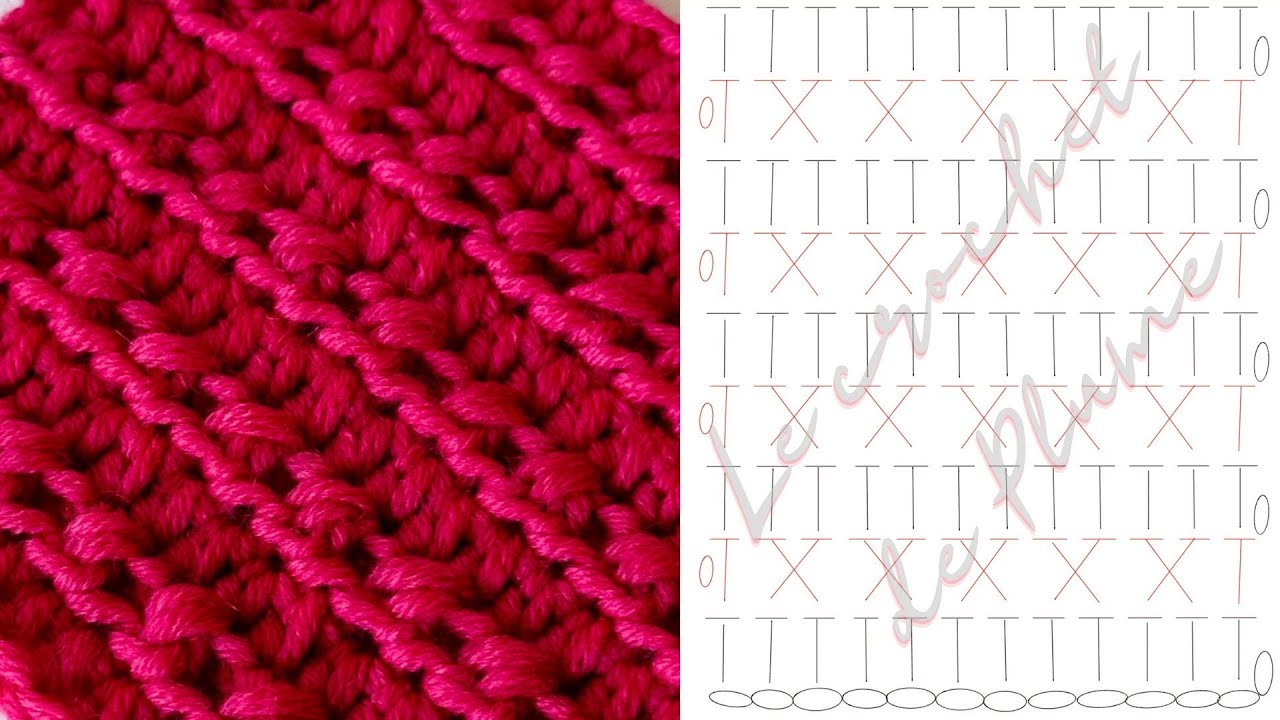 Point de liaison au crochet 🌸 Tuto crochet facile 🧶 Idéal pull veste plaid 🧶 Diagramme