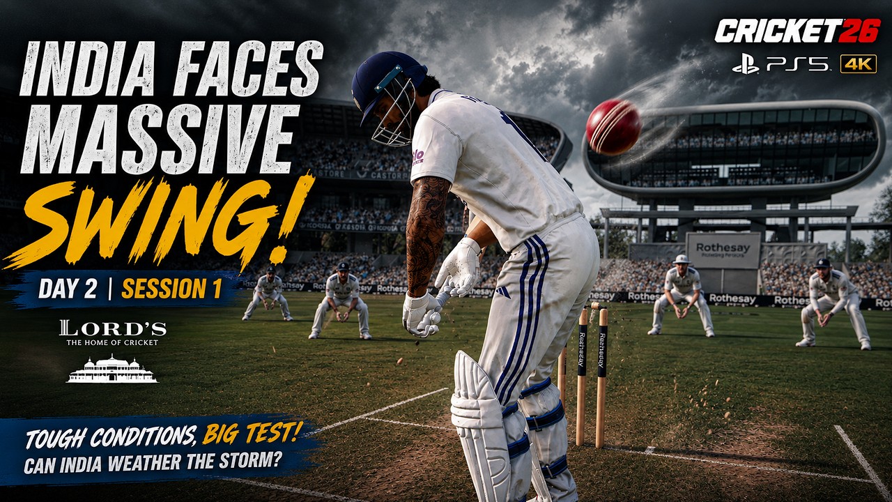 India BATTING vs MASSIVE SWING 🔥 England 340 | Lord's Test Day 2 Session 1 | Cricket 26 PS5 4K