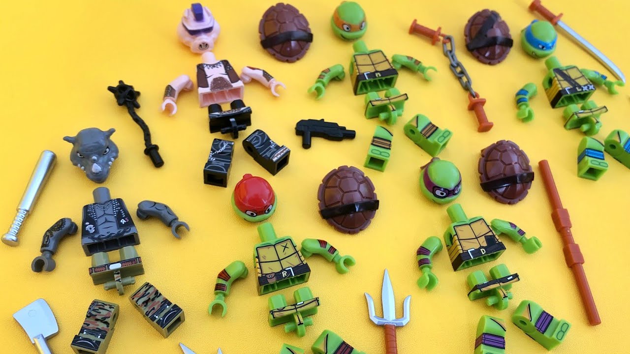 Lego Teenage Mutant Ninja Turtles: Bebop, Raphael, Leonardo, Donatello | Unofficial Lego Minifigures