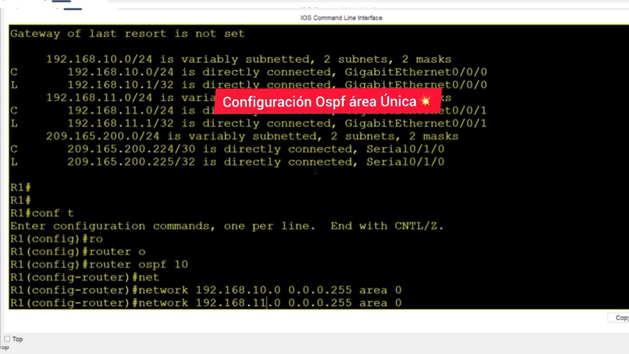 Configuración en Cisco.