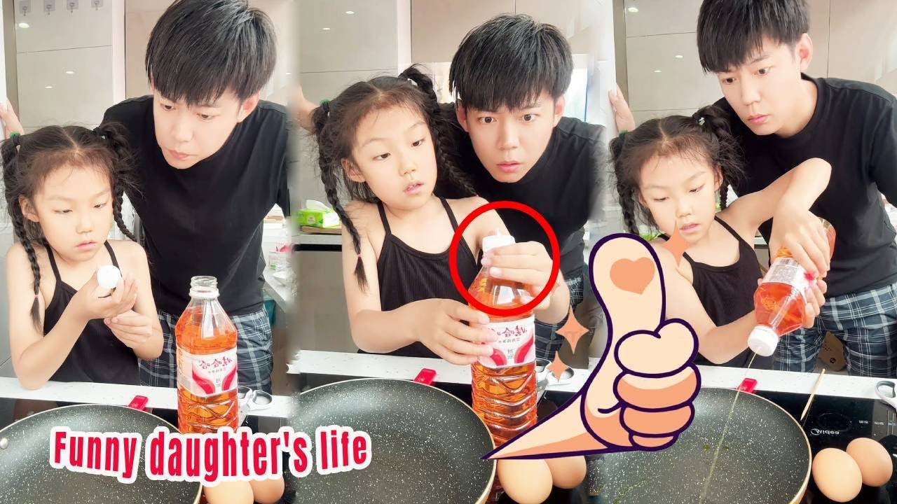 I never thought that mineral water bottles could be used like this【Funny daughter's daily life】