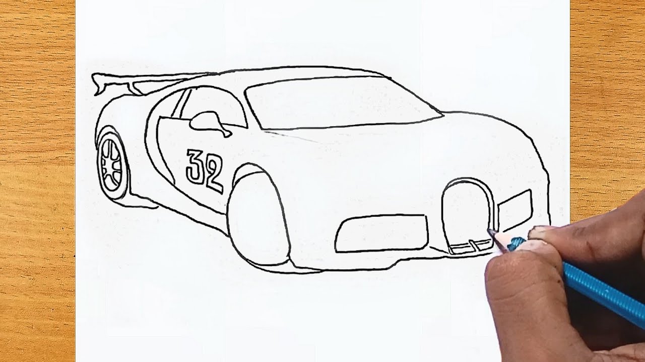 Bugatti Chiron Drawing | Realistic Artwork Tutorial