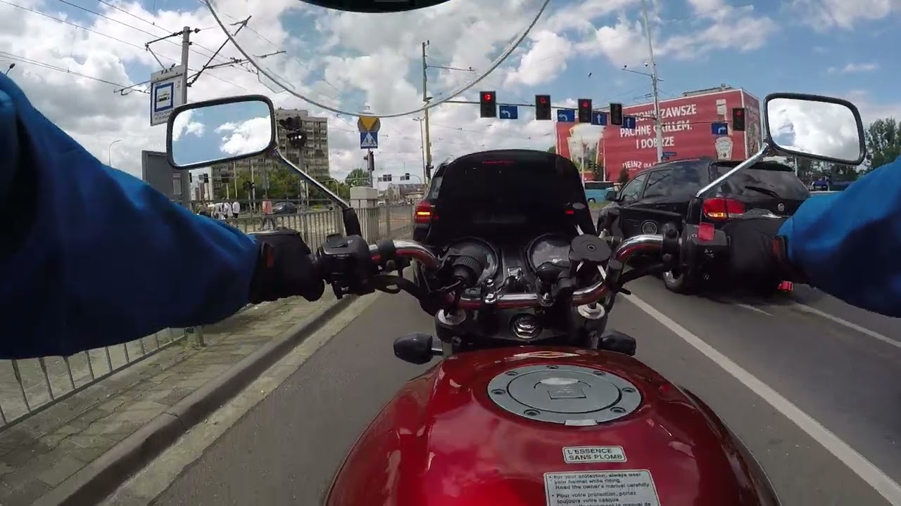 My first ride '09 wobbly blinker Honda CBF 600 NA through Wroclaw 'GoPro Hero 4'