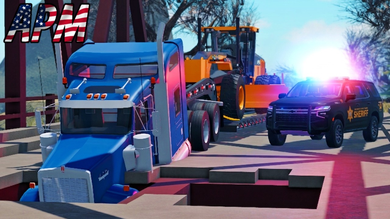 Негабаритный груз провалился сквозь мост! | Roblox American Plains Mudding