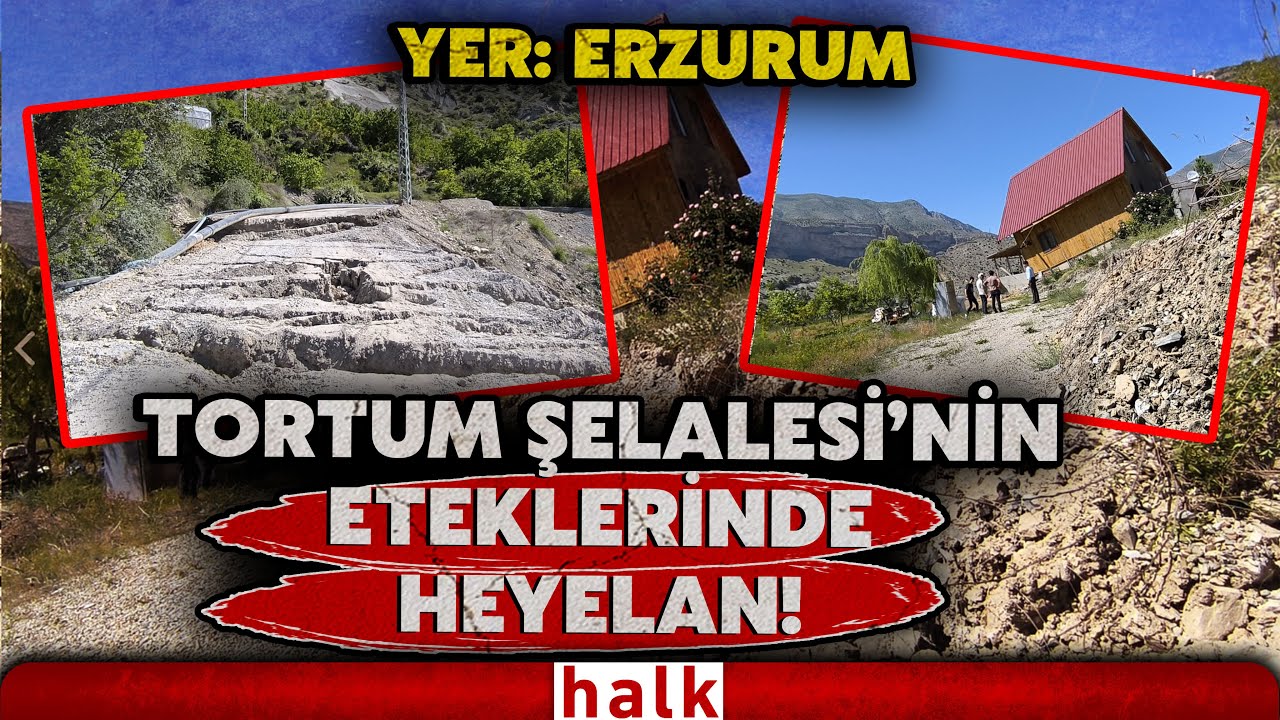 Tortum Şelalesi’nde dev heyelan! Toprak 12 metre kaydı, tarım arazileri yok oldu!