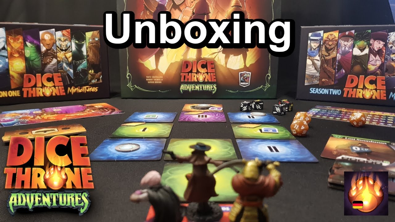 Dice Throne Adventures - Unboxing + Miniaturen + Promos - 99% Spoilerfrei
