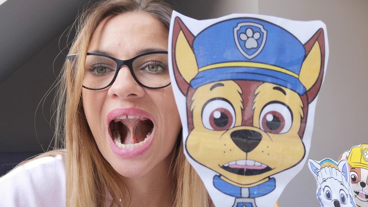 Gimnastyka buzi i języka z pieskami Psi Patrol.