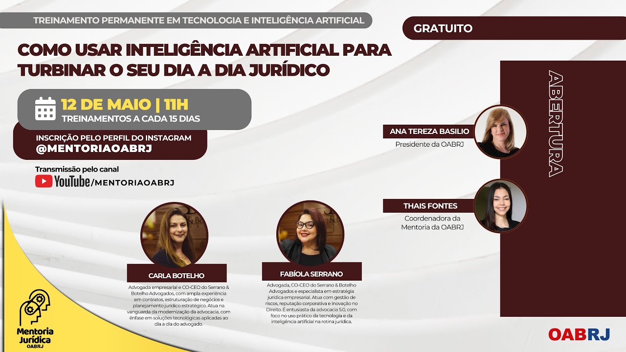 Como usar Inteligência Artificial para Turbinar o seu dia a dia Jurídico - 12/05 - 11h