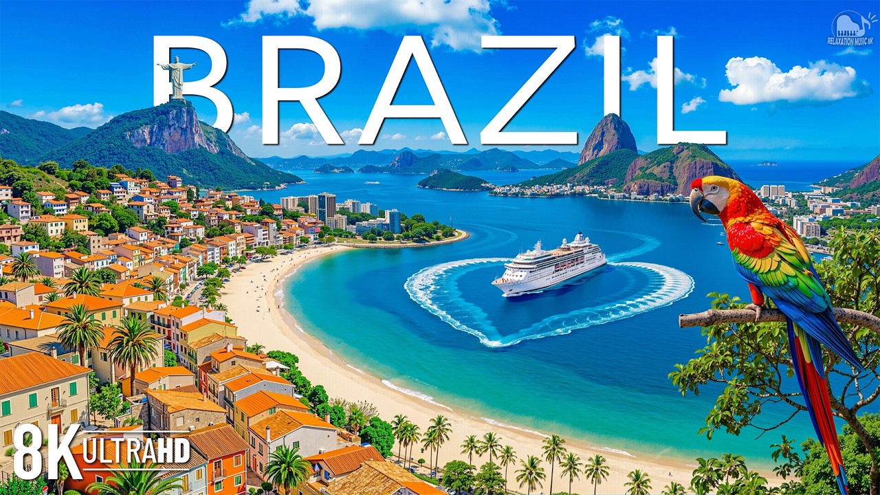 Brazil Summer 8K UHD 🌴 Tropical Beaches, Turquoise Atlantic Coast & Vibrant Coastal Scenery | 8K UHD