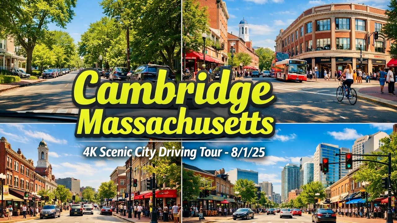 🚘 Cambridge Massachusetts | 4K Scenic City Driving Tour - 8/1/25