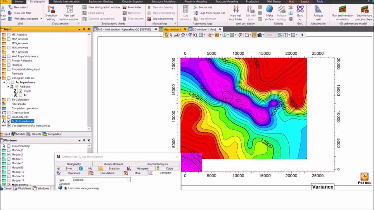 6b  Data analysis 4 Variogram by Petrel