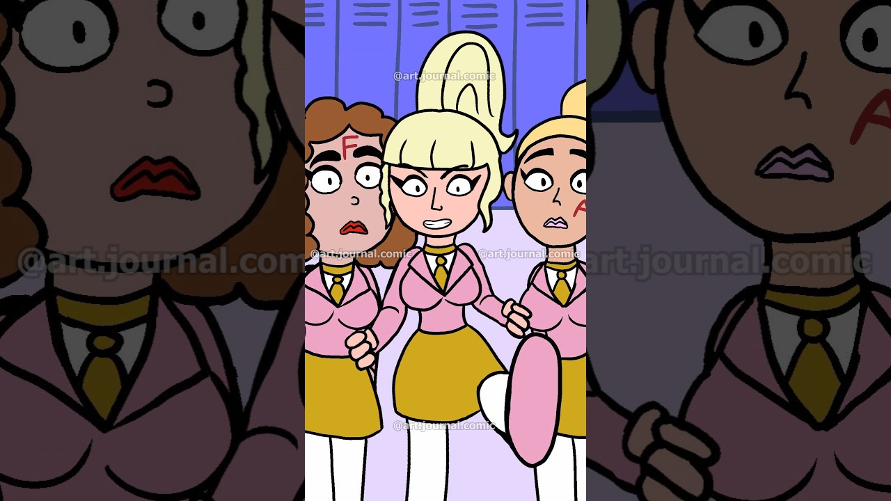 POV: the popular girl helps you fix your makeup in the school hallway (high school animation)